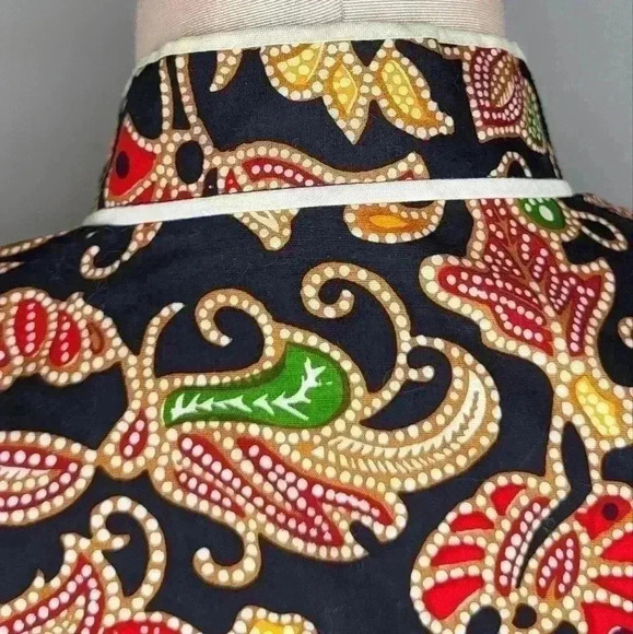 Vintage Merlion 100% Batik Top Womens Size Large - Picture 5 of 9